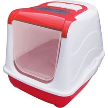 Sepetopia Kapalı Kedi Tuvaleti Kırmızı