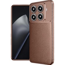 Akinco Xiaomi Mi 15T Pro Auto Focus Karbon Kapak - Kahverengi