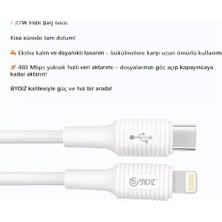 Adoz Shopping 27W USB C To Lightning Hızlı Şarj ve Data Kablosu (1m) Hızlı Şarj Kablosu 14/13/12/12 Pro Max/11/xs Max/xr/x,airpods Pro Uyumlu Bydiz RMX-480
