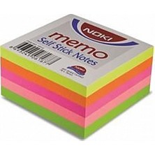 Noki Memo 12012 Yapışkanlı Not Kağıdı 75 x 75 mm 400 Yaprak - Karışık Neon Renk