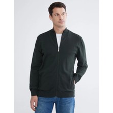 LC Waikiki Lcwaıkıkı Classic Yeşil Dik Yaka Erkek Triko Hırka