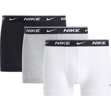 Nike Nıke Erkek Marka Logolu Günlük Kullanıma Uygun Beyaz-Gri-Siyah Boxer NQ00KE1284 Xyo