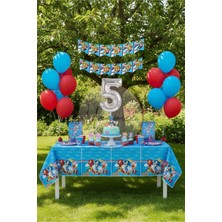 Umamiçe Sonic Temalı 5 Yaş Doğum Günü Parti Seti – Masa Örtüsü + Banner + 5 Rakam Balonu + Balonlar