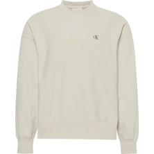 Calvin Klein Calvın Kleın Erkek Logolu Kapüşonlu Şık Görünümlü  Fermuarlı Günlük Kullanıma Uygun Bej Sweatshirt LV04RC277G 67U