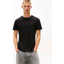 Tommy Hilfiger Tommy Hılfıger Erkek Marka Etiketli Bisiklet Yaka ve Kısa Kollu Şık Görünüşlü Günlük Kullanıma Uygun Beyaz-Lacivert T-Shirt DM0DM20687 0xx