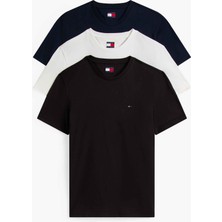 Tommy Hilfiger Tommy Hılfıger Erkek Marka Logolu Pamuklu Günlük Kullanıma Uygun Beyaz T-Shirt DM0DM21579 0xr