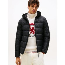Tommy Hilfiger Tommy Hılfıger Erkek Marka Logolu Kapitone Dikişli Kapüşonlu Günlük Kullanıma Uygun Siyah Mont MW0MW41983 Bds