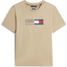 Tommy Hilfiger Tommy Hılfıger Erkek Marka Logolu Günlük Kullanıma Uygun Khaki T-Shirt MW0MW42366 Rbt
