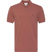 Calvin Klein Calvın Kleın Erkek Marka Logolu Organik Pamuklu Polo Yakalı Kısa  Kollu Günlük Kullanıma Uygun Şık Görünümlü Gül Kurusu Polo Yaka T-Shirt LV040EM269 0kl