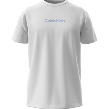 Calvin Klein Calvın Kleın Erkek Marka Logolu Pamuklu Bisiklet Yakalı Nem Emici Kumaşlı Şık Görünümlü Günlük Kullanıma Uygun Beyaz T-Shirt 000NM2748E 2y8