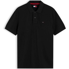 Tommy Hilfiger Tommy Hılfıger Erkek Marka Logolu Günlük Kullanıma Uygun Siyah Polo Yaka T-Shirt DM0DM22711 Bds