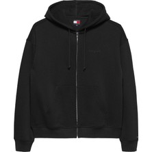 Tommy Hilfiger Tommy Hılfıger Erkek Marka Logolu Günlük Kullanıma Uygun Siyah Sweatshirt DM0DM22361 Bds