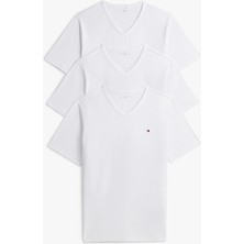 Tommy Hilfiger Tommy Hılfıger Erkek Marka Logolu Günlük Kullanıma Uygun Beyaz T-Shirt UM0UM03865 0xj