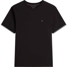 Tommy Hilfiger Tommy Hılfıger Erkek Marka Logolu Günlük Kullanıma Uygun Siyah T-Shirt MW0MW38626 Bds