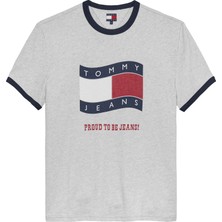 Tommy Hilfiger Tommy Hılfıger Erkek Marka Logolu Günlük Kullanıma Uygun Gri T-Shirt DM0DM22537 P08