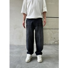 Difransel Jeans Siyah Yıkamalı Skater Baggy Jean