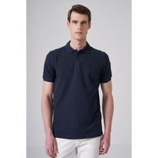 Morven  Erkek Lacivert Basic Polo Yaka Dynamic Fit T-Shirt