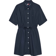 Tommy Hilfiger Tommy Hılfıger Kadın Marka Logolu Günlük Kullanıma Uygun Lacivert Elbise DW0DW20617 C1G