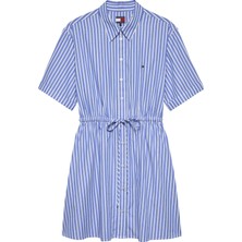 Tommy Hilfiger Tommy Hılfıger Kadın Marka Logolu Günlük Kullanıma Uygun Beyaz Elbise DW0DW20617 0A5