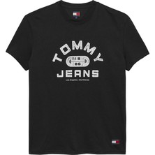 Tommy Hilfiger Tommy Hılfıger Erkek Marka Logolu Günlük Kullanıma Uygun Siyah T-Shirt DM0DM22551 Bds