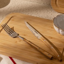 Bambum Spartan Steak 2 Parça Çatal Bıçak Seti - Açık Kahverengi / Gri - 22 cm