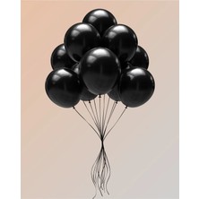 Umamiçe 10 Adet Metalik Siyah Balon