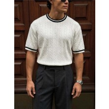 Elku Moda Erkek Oversize Bisiklet Yaka T-Shirt %100 Pamuklu Basic Geniş Kalıp Drop Shoulder Tişört