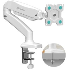 Onkron G80-W Amortisörlü Monitör Kolu 13"-32" - Beyaz - Ergonomik Masaüstü Monitör Standı