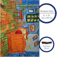 Adoz Shopping - Ahşap Puzzle Yetişkinler Için - Arles'teki Yatak Odası Benzersiz Parçalı Puzzle - 450 Parça Ahşap Yapboz - Yapıştırıcı Folyo Dahil - Dekoratif Ahşap Puzzle - 29X39 cm - R1-13