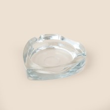 Pure Glass Heart Cam Küllük - Şeffaf - 10 cm