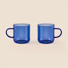 Tohana 2'li Cam Kupa - Mavi - 380 ml