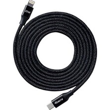 4Berry 20W Usb-C To Lightning 2 Metre Örgülü Hızlı Şarj Kablosu - Siyah - Eco-Cl