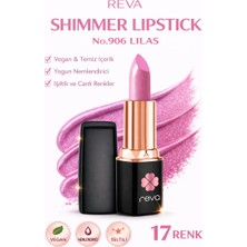 Reva Shimmer Lipstick Lilas No:906 Işıltılı Parlak Vegan Temiz Ruj