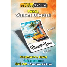 Sb Store Teşekkür Etiketi Thank You Ambalaj Hediye Süsleme Etiketi Model 14 - 95 Adet 5cm