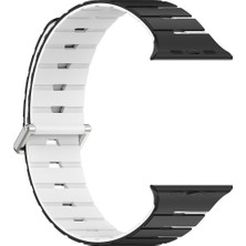 Alstrap Apple Watch 11-10 (46MM) 9 8 7 (45MM) 6 5 4 Se (44MM) Uyumlu Manyetik Silikon Kordon Çift Renk