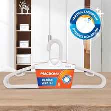 Adoz Shopping Elbise Askısı 6'lı Paket (Beyaz/siyah), Düzenli Dolaplar Için Pratik Kıyafet Askısı