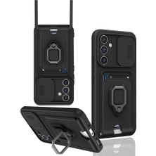 Decostyle  Galaxy S23 Fe Kılıf Zuma Kartvizitli Yüzüklü  - Siyah