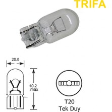 Trifa T20 Dipsiz Park Ampulü Tek Duy 1 Adet Sarı
