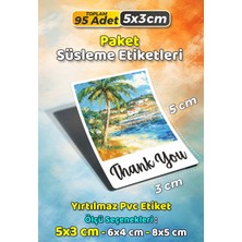 Sb Store Teşekkür Etiketi Thank You Ambalaj Hediye Süsleme Etiketi Model 11 - 95 Adet 5cm