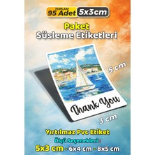 Sb Store Teşekkür Etiketi Thank You Ambalaj Hediye Süsleme Etiketi Model 12 - 95 Adet 5cm