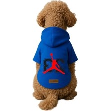 Calperia Baskılı Mavi Kapüşonlu Köpek ve Kedi Kıyafeti - 3xl