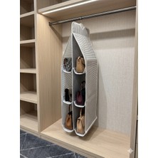 House & More 6 Gözlü Askılı El Çantası Düzenleyici Organizer - Toz Koruyucu Dolap Içi Çanta Asıcı (Gri, Lacivert, Krem)