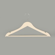 Simple Living Ahşap Görünümlü 3'lü Plastik Askı - Krem - 43X23 cm