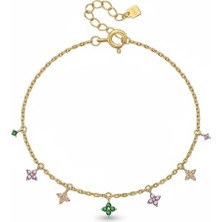 La Nuit London Jewels Clover Charm Gold Plated Bileklik