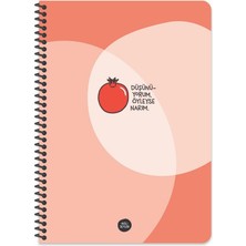 Keskin Color Hisli Şeyler A4 Çizgili Spiralli Defter - Düşünüyorum Öyleyse Narım