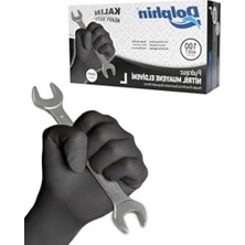 Calperia Pudrasız Siyah Nitril Eldiven, Kalın ve Dayanıklı 100 Adet Paket, Konforlu Kullanım Için Ideal