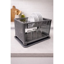 Kitchen Line 2 Katlı Bulaşık Sepeti, Tabaklık Bulaşıklık, Tezgah Üstü Toparlayıcı Mutfak Organizeri