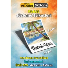 Sb Store Teşekkür Etiketi Thank You Ambalaj Hediye Süsleme Etiketi Model 10 - 95 Adet 5cm