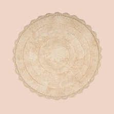 Evidea Soft Lace Tufting Banyo Paspası - Ekru - 90X90 cm