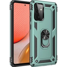 WebMediCode  Galaxy A72 Kılıf Sofya Yüzüklü  Kapak - Yeşil